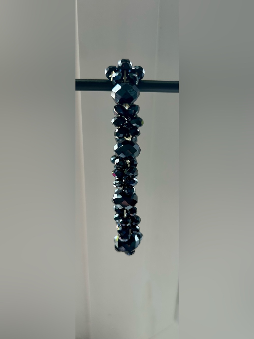 NWOT - Midnight Blue-Black Crystal Cluster Stretch Bracelet